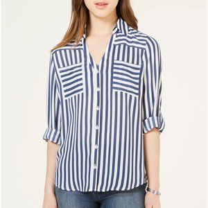 BCX Juniors' Striped Button-Up Shirt